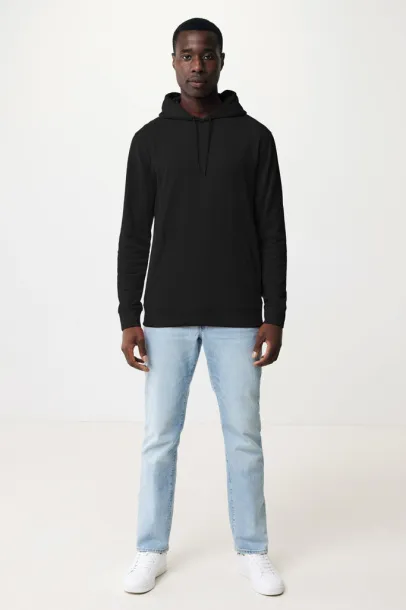 Iqoniq Jasper unisex hoodie od recikliranog pamuka, 340 g/m² - iqoniq Crna