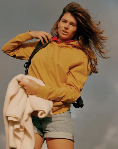  Iqoniq Jasper unisex hoodie od recikliranog pamuka - iqoniq ochre yellow 