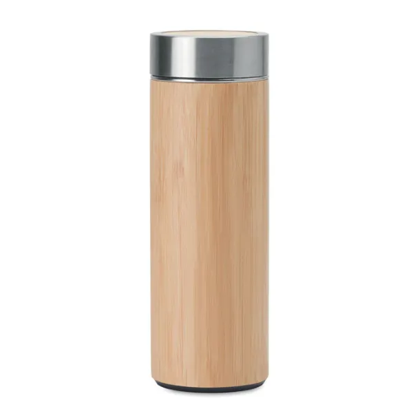 BATUMI metalna termos boca prekrivena bambusom, 400 ml Drvo
