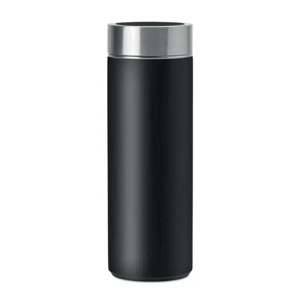 BATUMI metalna termos boca prekrivena bambusom, 400 ml Crna