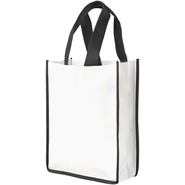 Contrast small non-woven shopping tote bag - Bullet White Crna
