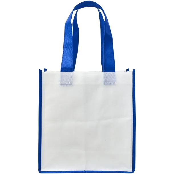 Contrast small non-woven shopping tote bag - Bullet White Blue