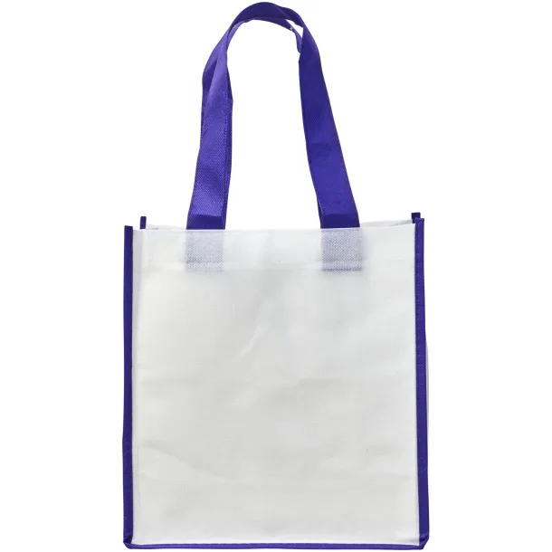 Contrast small non-woven shopping tote bag - Bullet White Purple