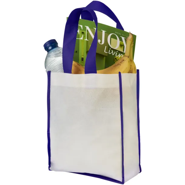 Contrast small non-woven shopping tote bag - Bullet White Purple