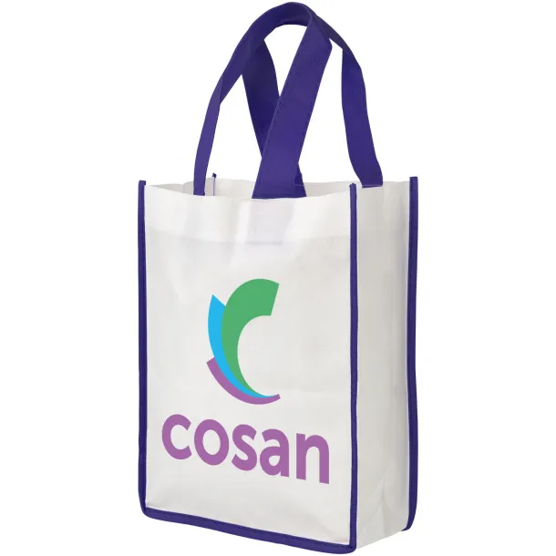 Contrast small non-woven shopping tote bag - Bullet White Purple