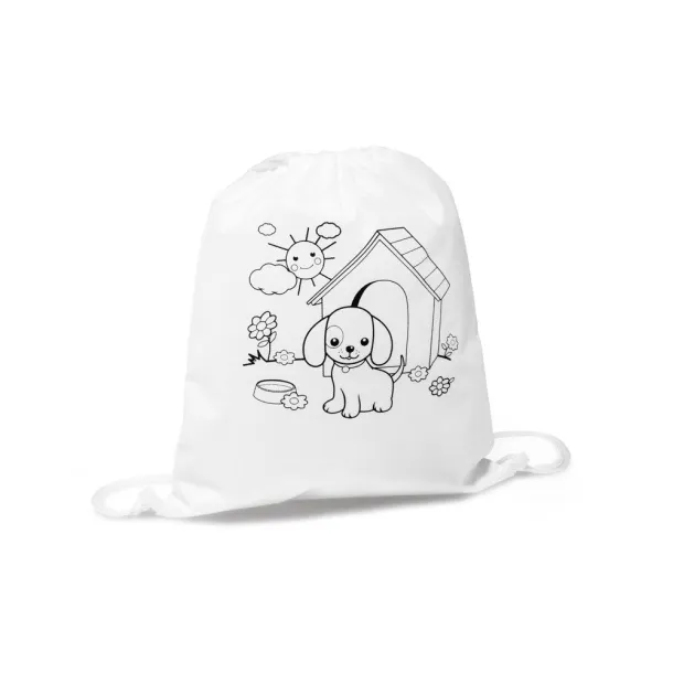 DRAWS Children's colouring drawstring bag White