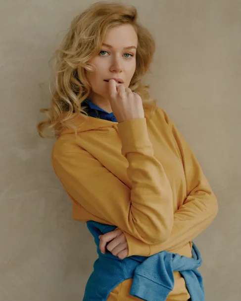  Iqoniq Jasper recycled cotton unisex hoodie - iqoniq Oker žuta 