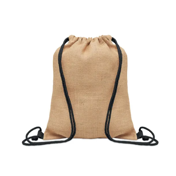 FUKURO Jute drawstring bag Black