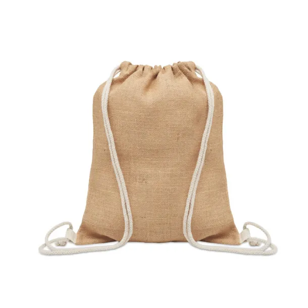 FUKURO Jute drawstring bag Beige