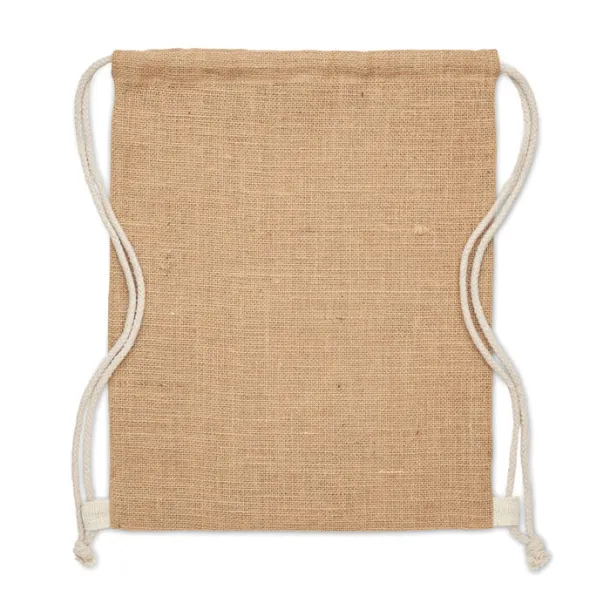 FUKURO Jute drawstring bag Beige