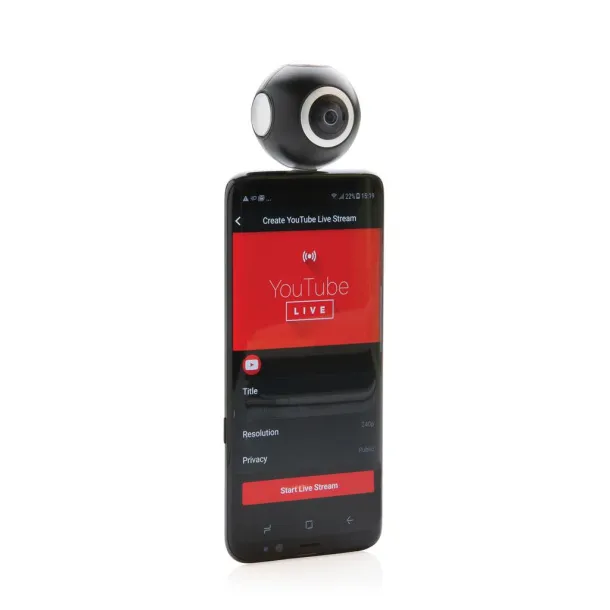  Dual lens 360 camera Black
