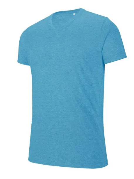  MEN'S V-NECK SHORT-SLEEVED MELANGE T-SHIRT - Kariban Tropical Blue Heather