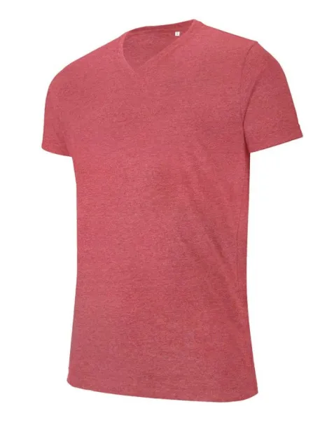  MEN'S V-NECK SHORT-SLEEVED MELANGE T-SHIRT - Kariban Red Heather