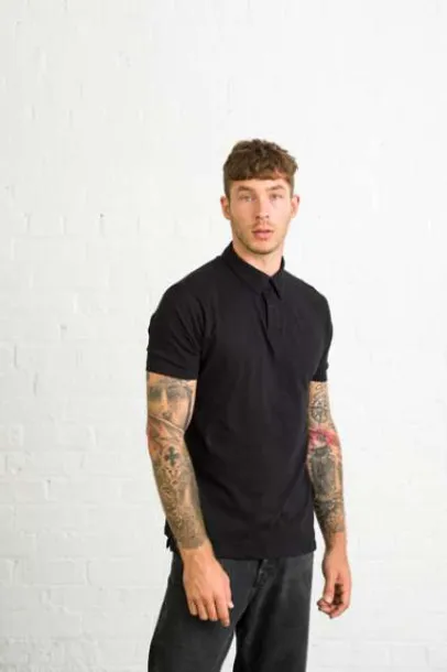  SLUB POLO - Just Polos Solid Black