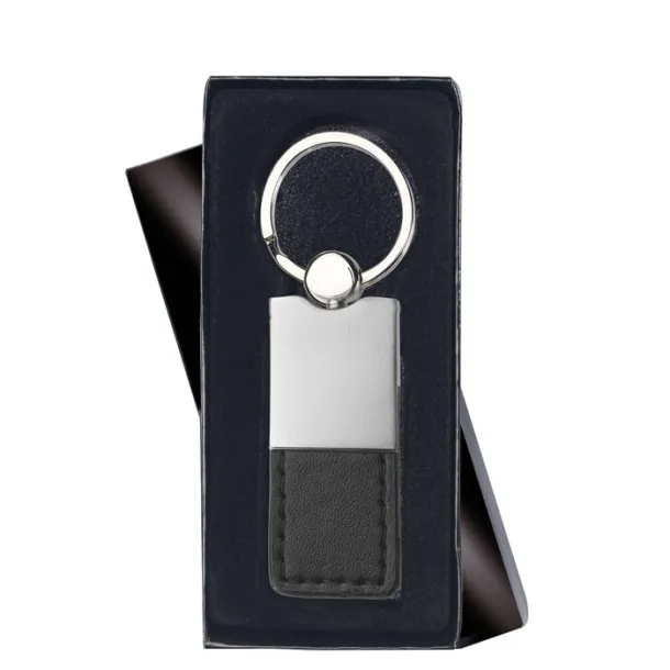 COLUMBUS PU and metal key ring Black