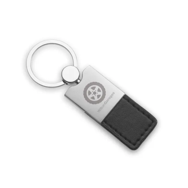 COLUMBUS PU and metal key ring Black