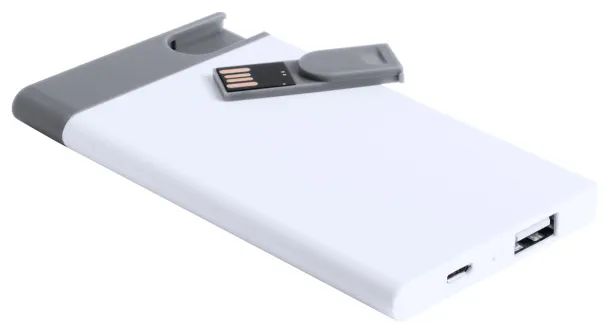 Spencer USB prijenosna baterija i USB stick Bijela Siva