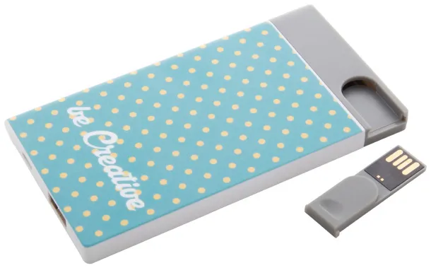 Spencer USB power bank and flash drive White Grey