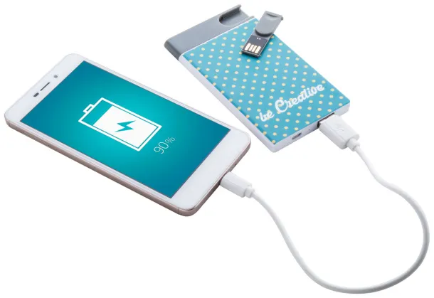 Spencer USB power bank and flash drive White Grey