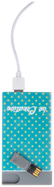 Spencer USB power bank and flash drive White Grey