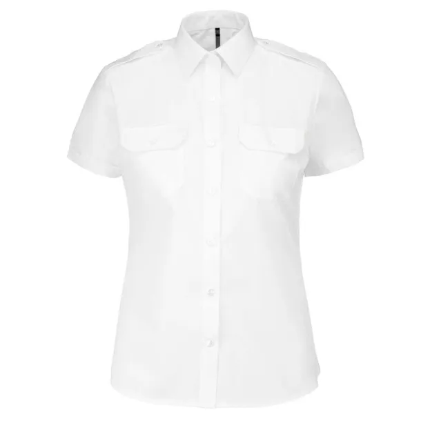  LADIES’ SHORT-SLEEVED PILOT SHIRT - Kariban White