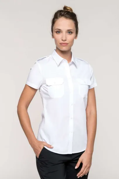  LADIES’ SHORT-SLEEVED PILOT SHIRT - Kariban Sky blue