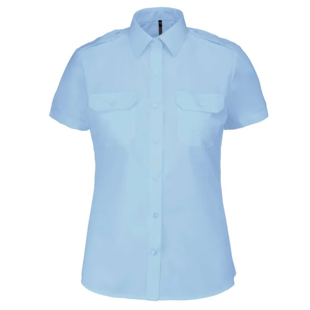  LADIES’ SHORT-SLEEVED PILOT SHIRT - Kariban Sky blue