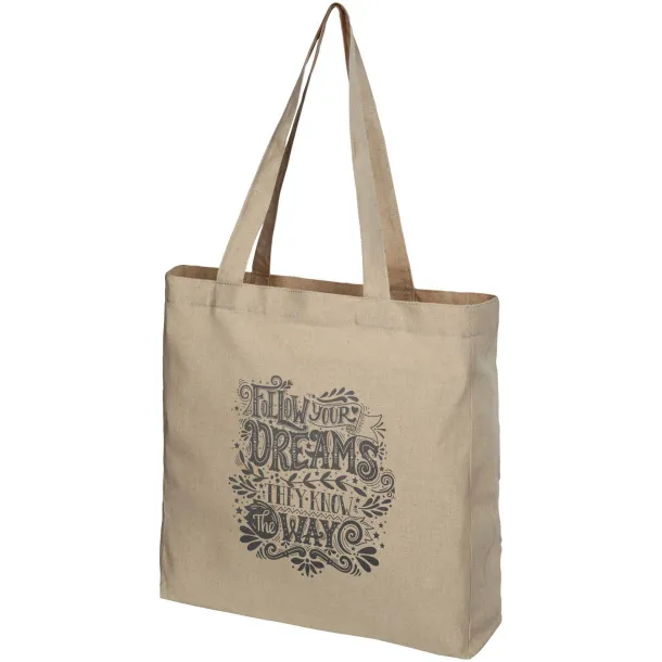 Pheebs 210 g/m² recycled gusset tote bag Heather natural