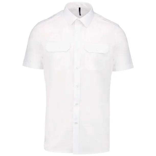  MEN'S SHORT-SLEEVED PILOT SHIRT - Kariban White