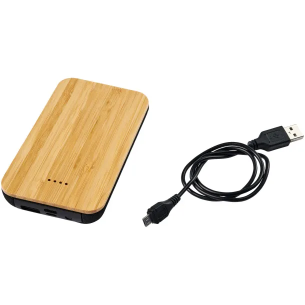 Future bamboo/fabric 6000 mAh wireless power bank - Unbranded Natural Solid black