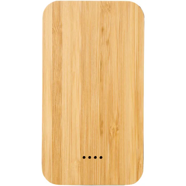 Future bamboo/fabric 6000 mAh wireless power bank Natural Solid black