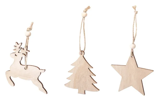 Tilmex Christmas tree ornament set, 3 pcs Natural