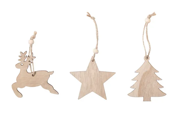 Tilmex Christmas tree ornament set, 3 pcs Natural