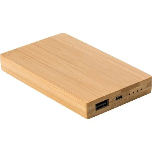  Bamboo power bank 4000 mAh brown