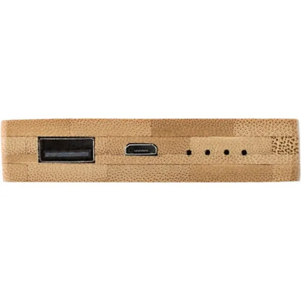  Bamboo power bank 4000 mAh brown