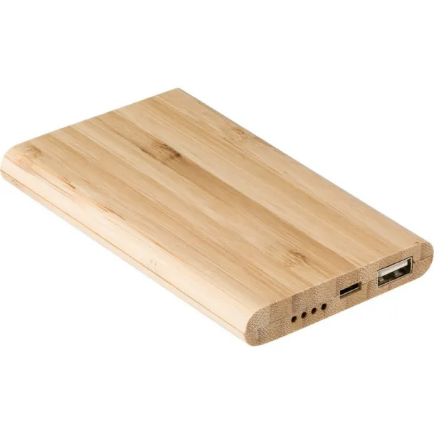  Bamboo power bank 4000 mAh brown