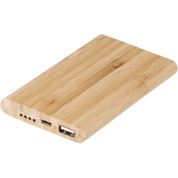  Bamboo power bank 4000 mAh brown