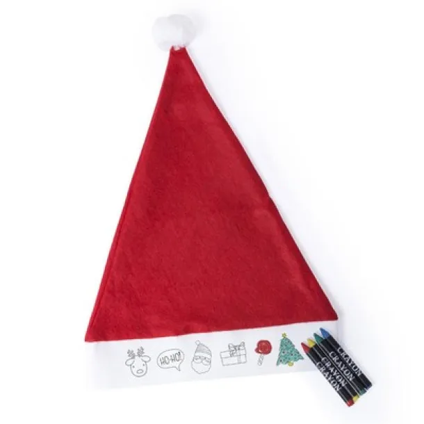  Drawing set, Christmas hat, crayons red