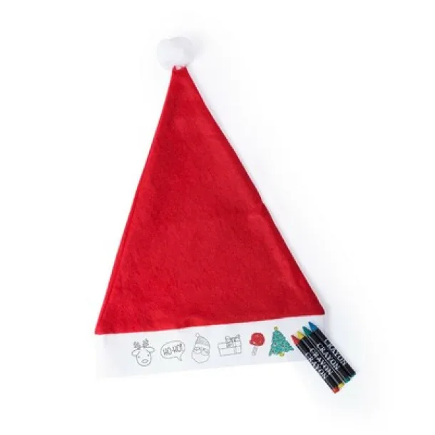  Drawing set, Christmas hat, crayons red