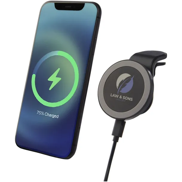 Magclick 10W wireless magnetic car charger - Tekiō® Solid black