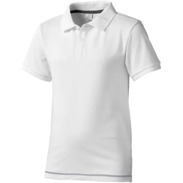 Calgary short sleeve kids polo - Elevate White Navy Blue
