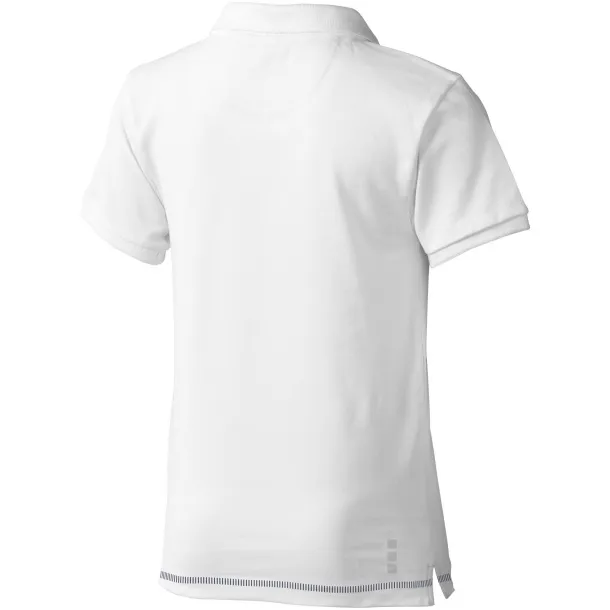 Calgary short sleeve kids polo - Elevate White Navy Blue