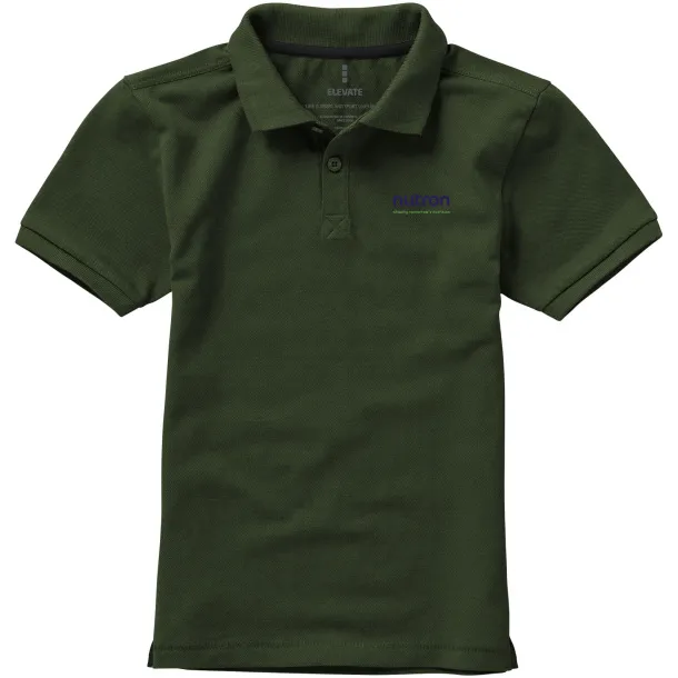 Calgary short sleeve kids polo - Elevate Army green