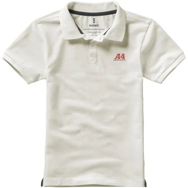 Calgary short sleeve kids polo - Elevate Light grey