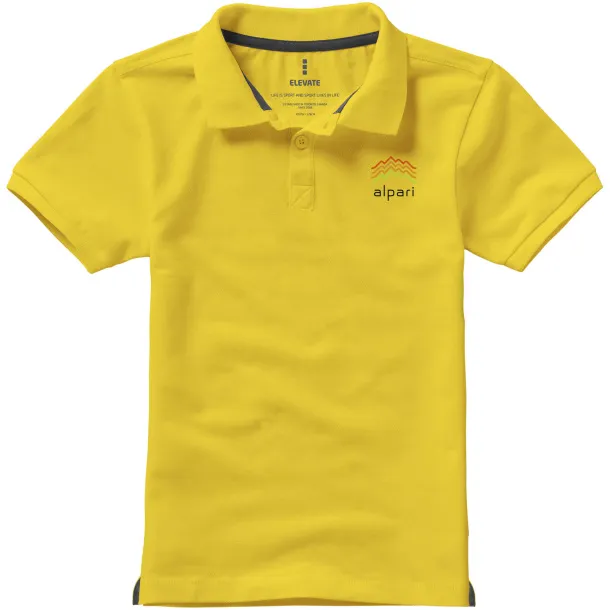 Calgary short sleeve kids polo - Elevate Yellow