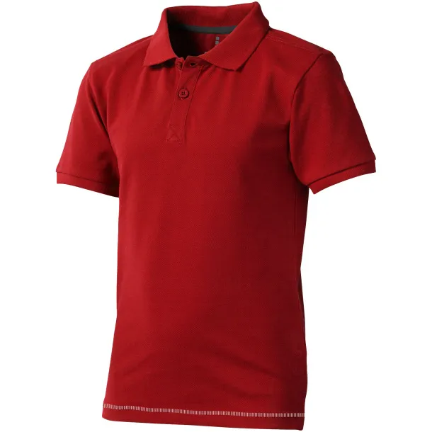 Calgary short sleeve kids polo - Elevate Red White