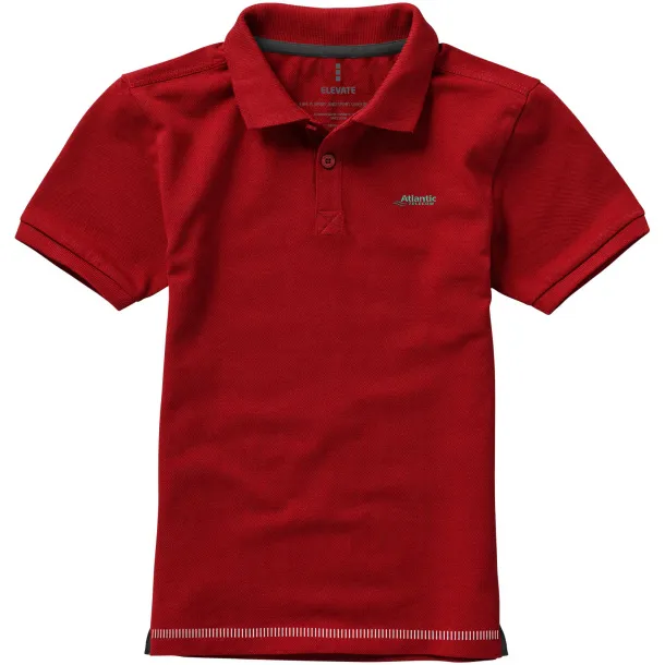 Calgary short sleeve kids polo - Elevate Red White