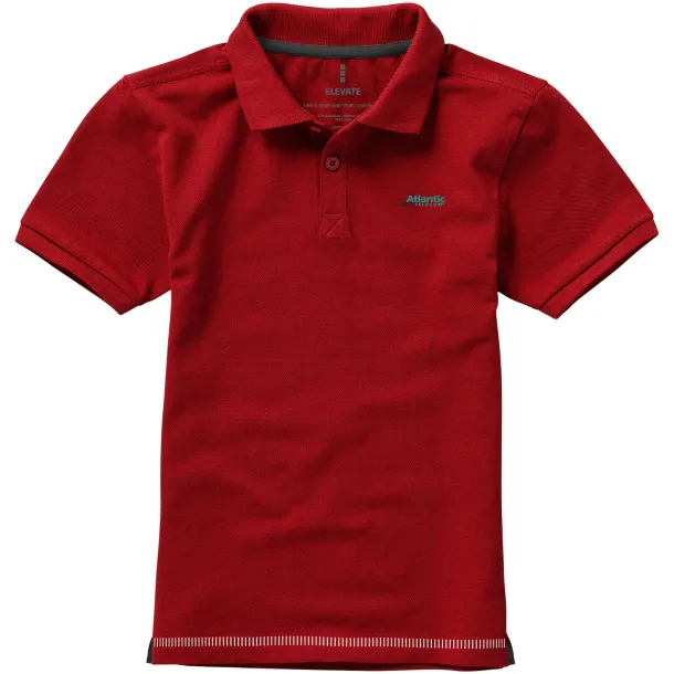 Calgary short sleeve kids polo - Elevate Red White