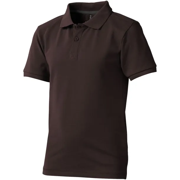 Calgary short sleeve kids polo - Elevate Chocolate brown