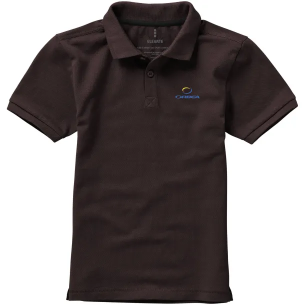 Calgary short sleeve kids polo - Elevate Chocolate brown